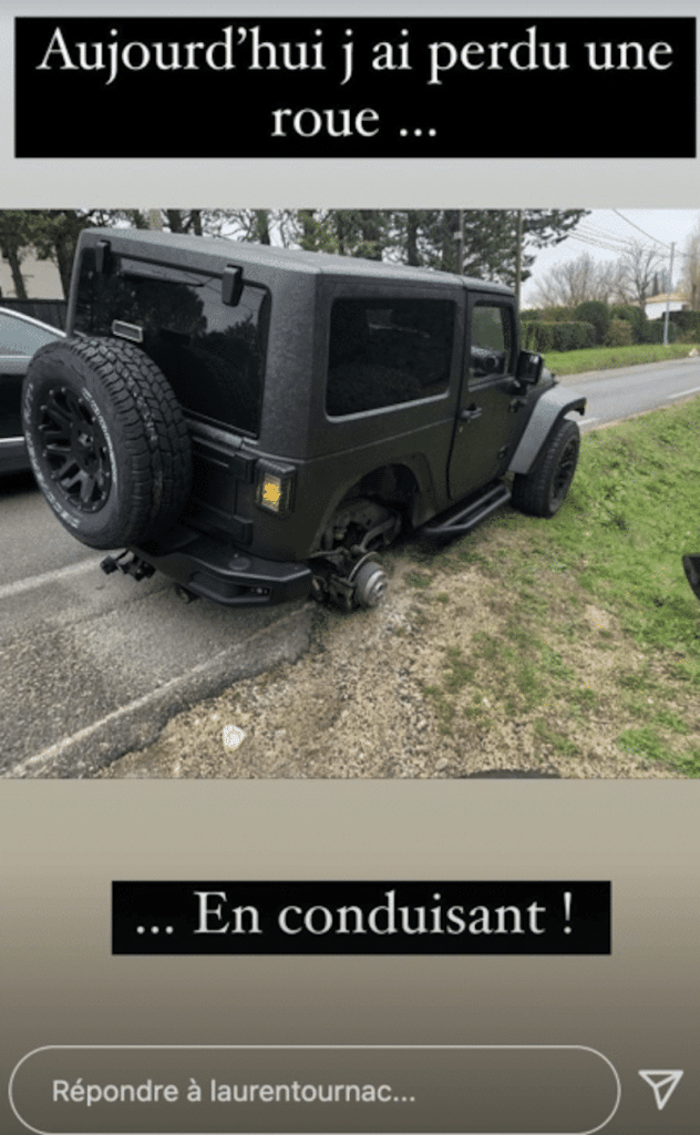 Laurent Ournac au plus mal, il a perdu le contrôle de son véhicule